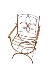 Sillón en hierro CON APOYA-BRAZOS Flor de LIS